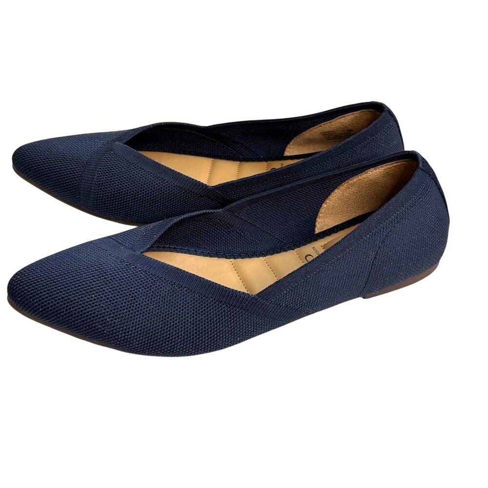 Me Too Navy Blue Mesh Pointed Toe Ballet Flats Womens 7.5 Balletcore